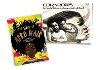 Covers of Chimbiri’s non-fiction book The Story of Afro Hair & Yarborough's Cornrows