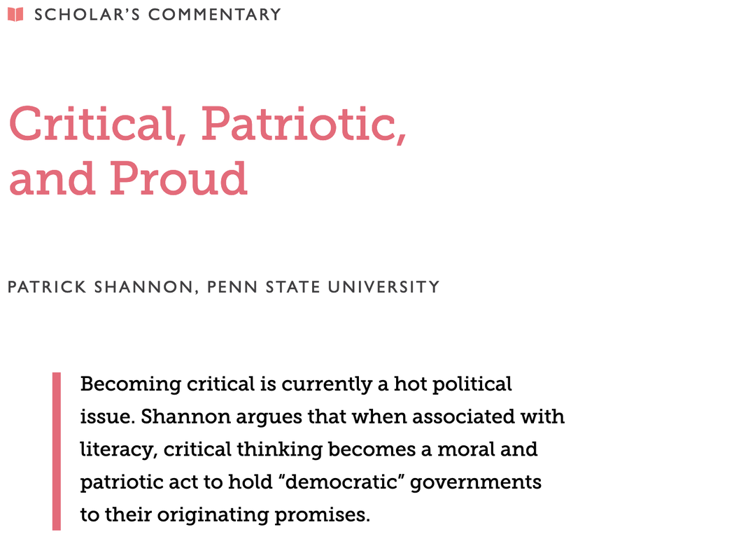 Critical, Patriotic and Proud by Shannon